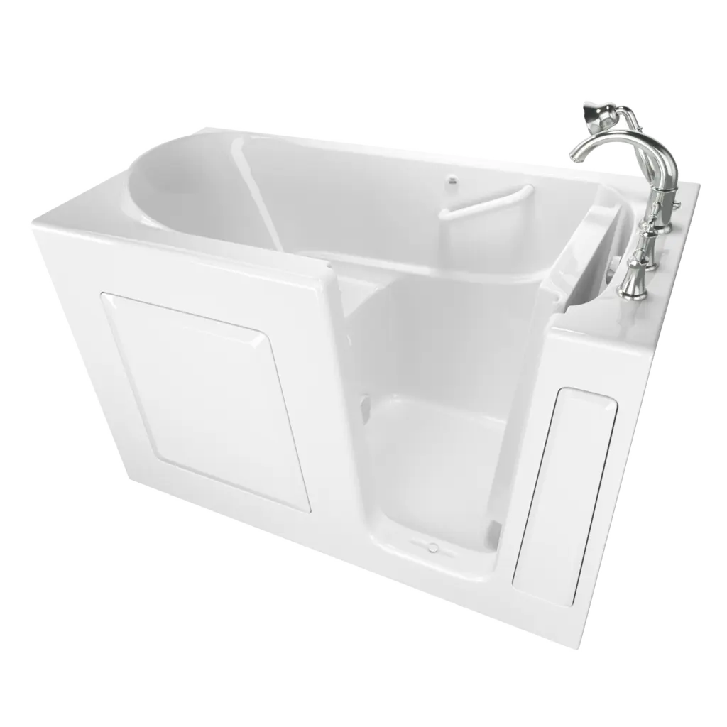 Gelcoat Value Series 30 x 60-Inch Walk-in Tub With Soaking Bath - Right-Hand Drain With Faucet